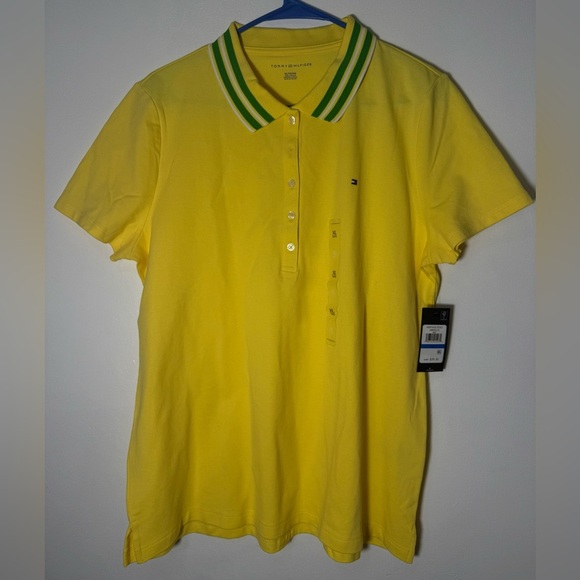 Tommy Hilfiger Bright Yellow Polo with Green Accents - Picture 1 of 3